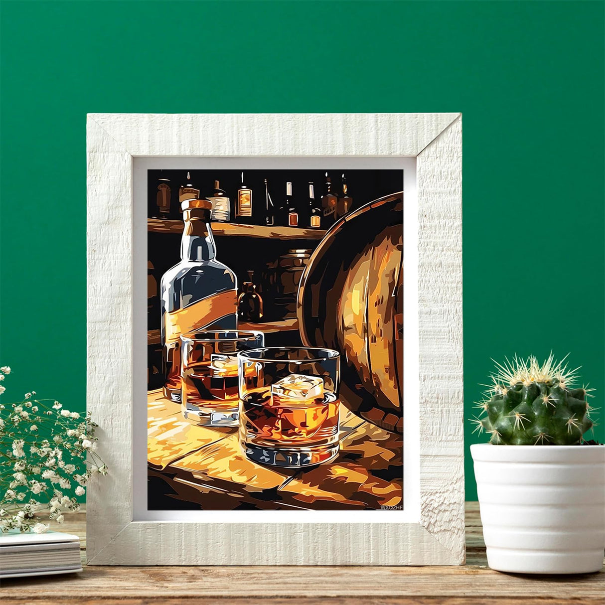 5D Whisky in The Cellar Painting Diamond Painting Kits for Adults Beginner, DIY Wine Diamond Art for Home Wall Decor Gifts Full Drill Round Gem Art 12x16 inch WXQZHF