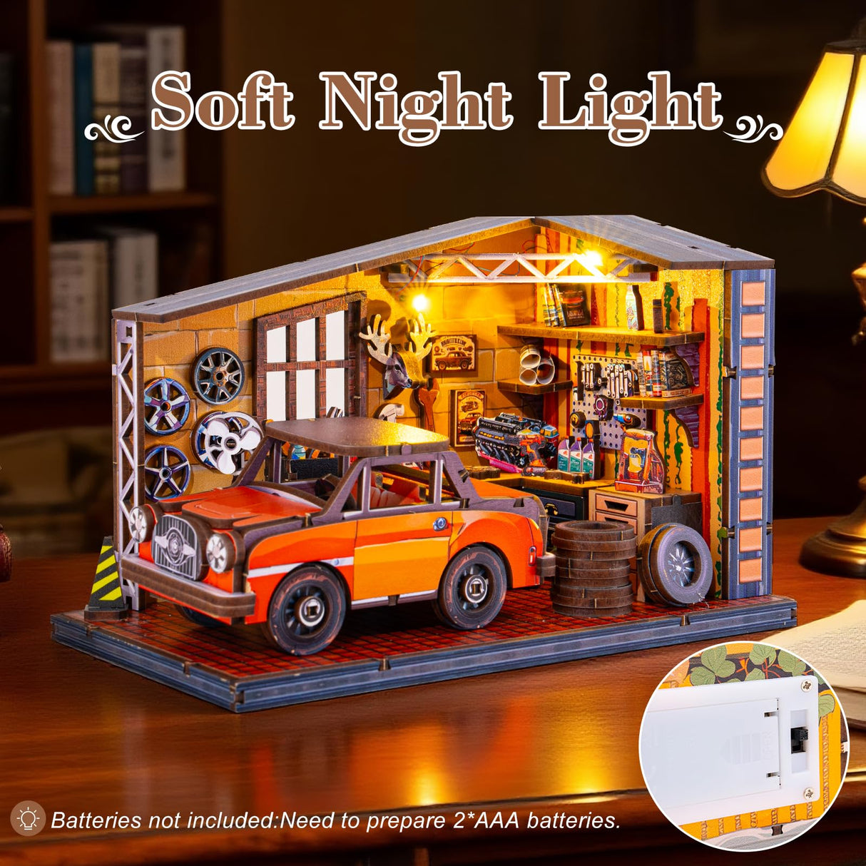 DIY Miniature House Kit Garage Workshop, Miniature Dollhouse Kit with LED, Tiny House Wooden Model Kits for Adults Teens, Mini Houses Building Kits Crafts for Adults, Gifts for Family Friends JoySpark Toys