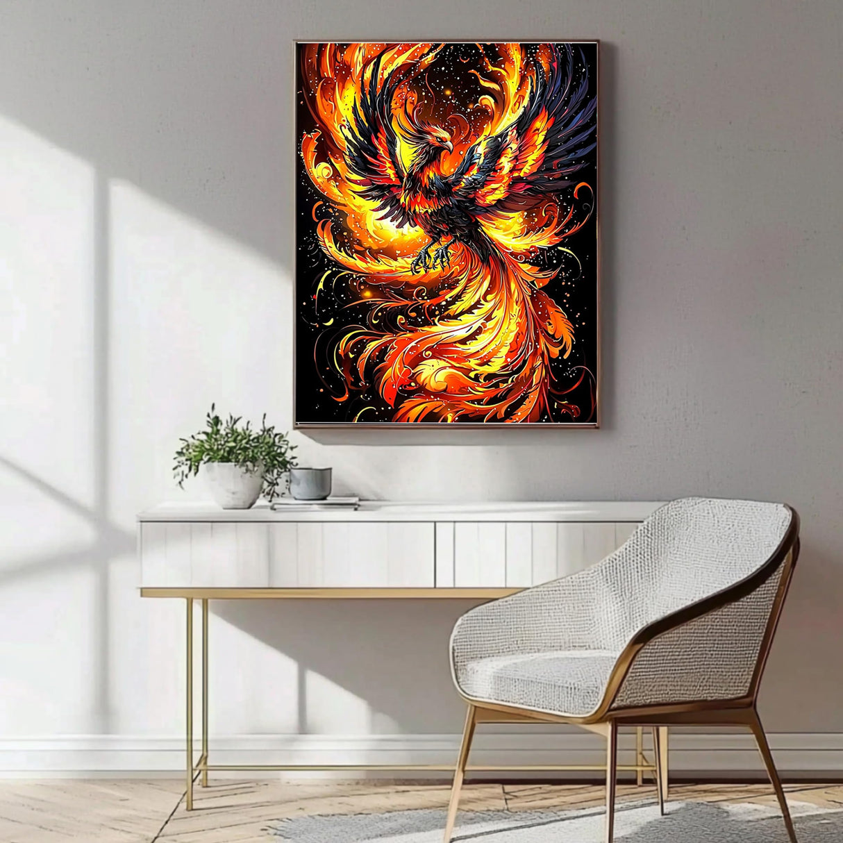 Phoenix Diamond Painting Kits for Adults,Fire Phoenix Diamond Art Kits for Beginners, 5D DIY Full Round Drill Diamond Painting gem Art for Adults, Home Wall Decor 12 x 16 Inch Generic