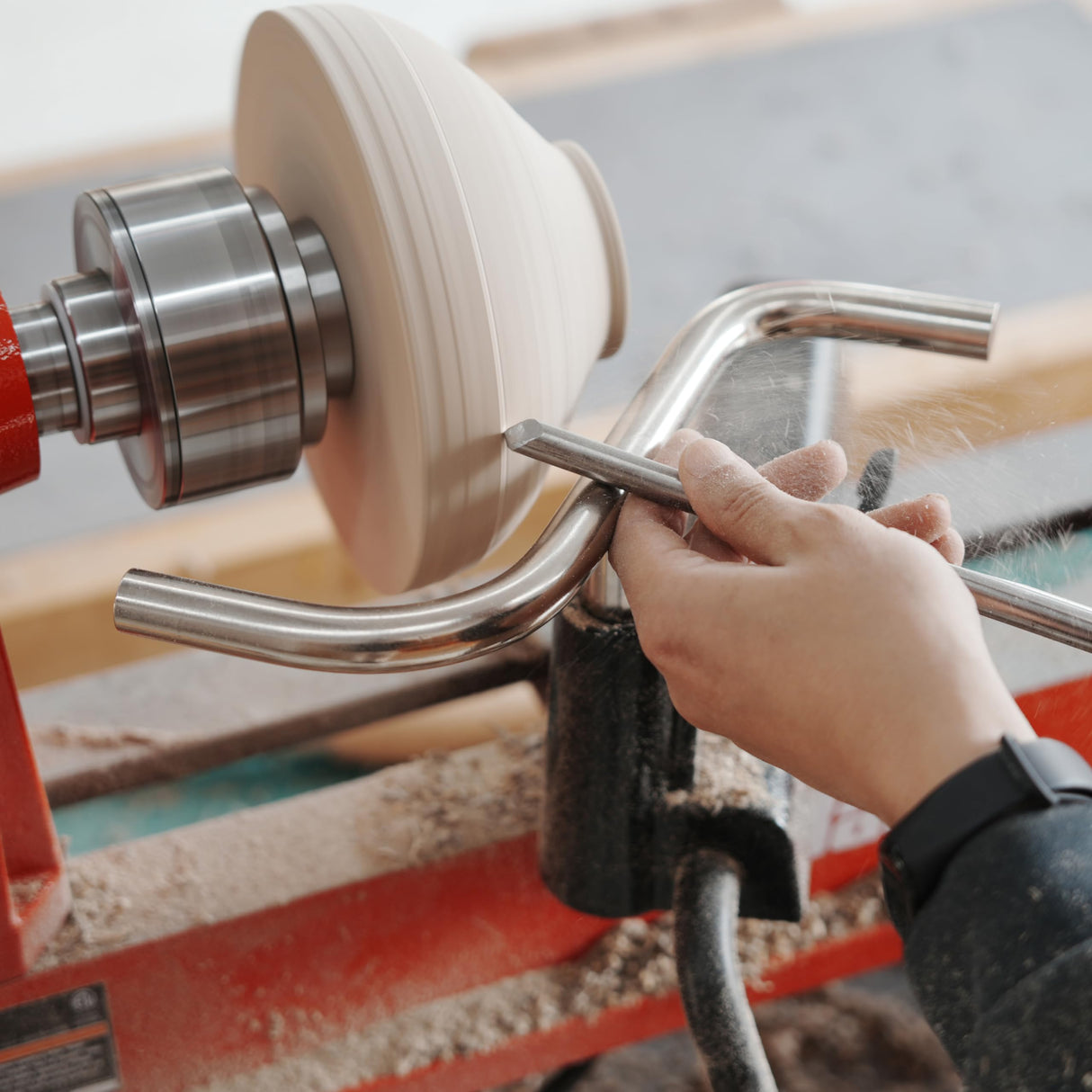 BMWOOD S Shaped Stainless Steel Tool Rest Set with 1" and 5/8" Stems for Woodturning Lathe Bowl Turning. BMWOOD