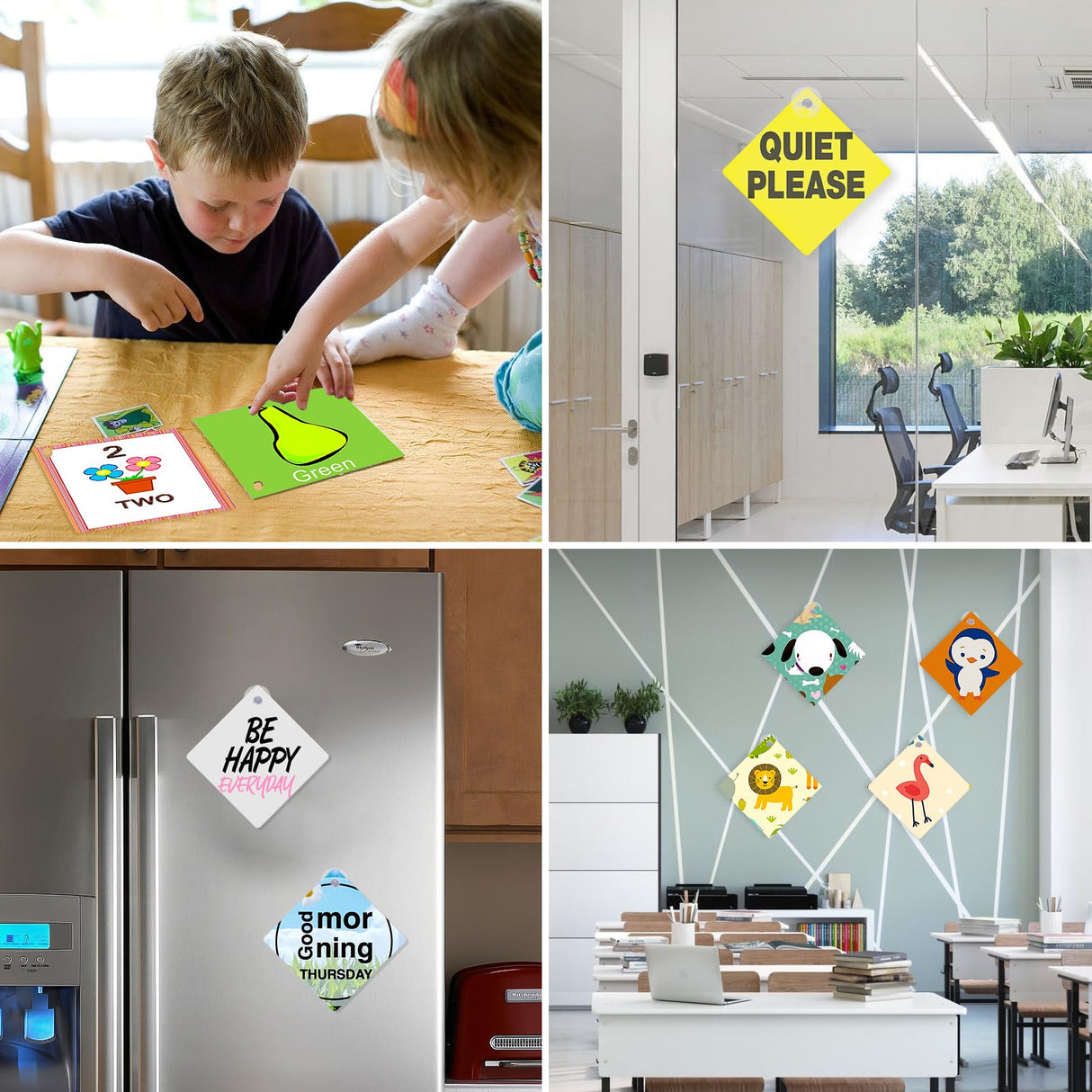 10 Pack 5.5" x 5.5" Sublimation Blanks Suction Cup Car Window Sign, Metal Signs Blanks Removable Car Safety Warning Signs for Heat Thermal Transfer DIY Picture and Custom Design Work OIOIPPIO