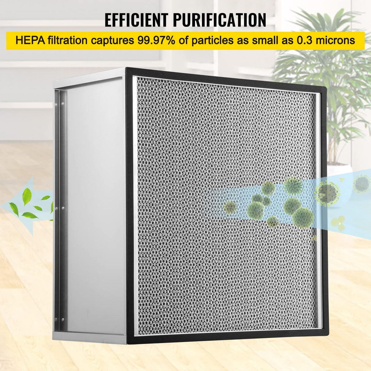 VEVOR Filter Replacement, 24'' x 24'' x 11.5'' AC Filter, HEPA Pleated Air Filter, Air Filter Replacement with Galvanized Frame, 99.97% Standard Filter Compatible for HEPA Filter Novair 2000 VEVOR