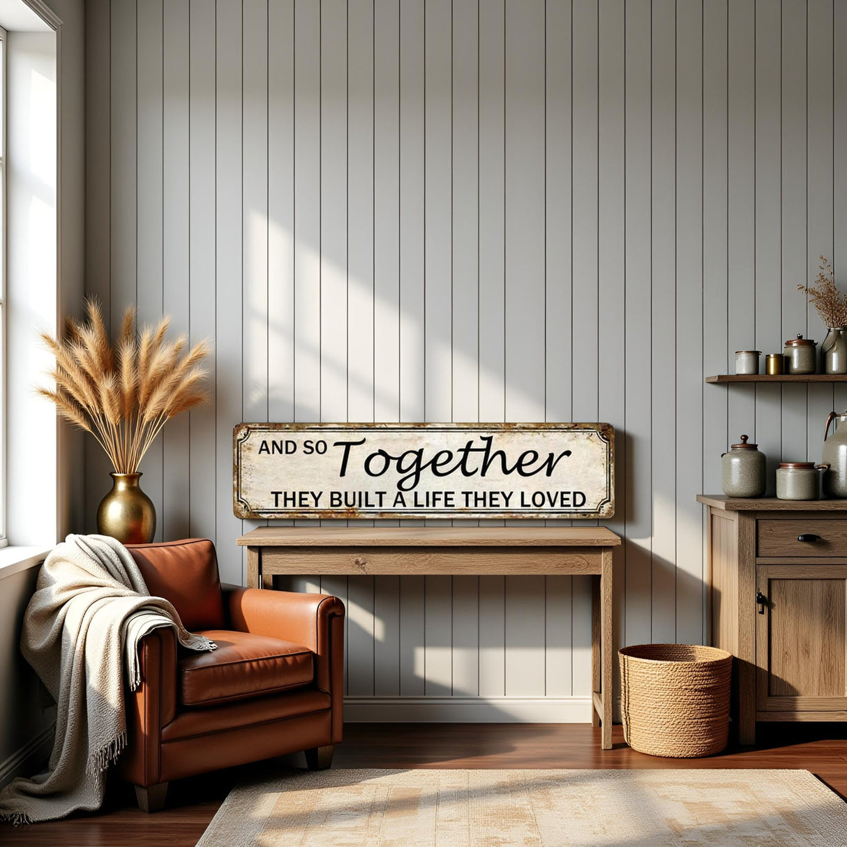 And So Together They Built A Life They Loved Tin Sign Farmhouse Wall Decor Rustic Home Decor Farm House Decorations For Home 4x16 Inch Vitagry