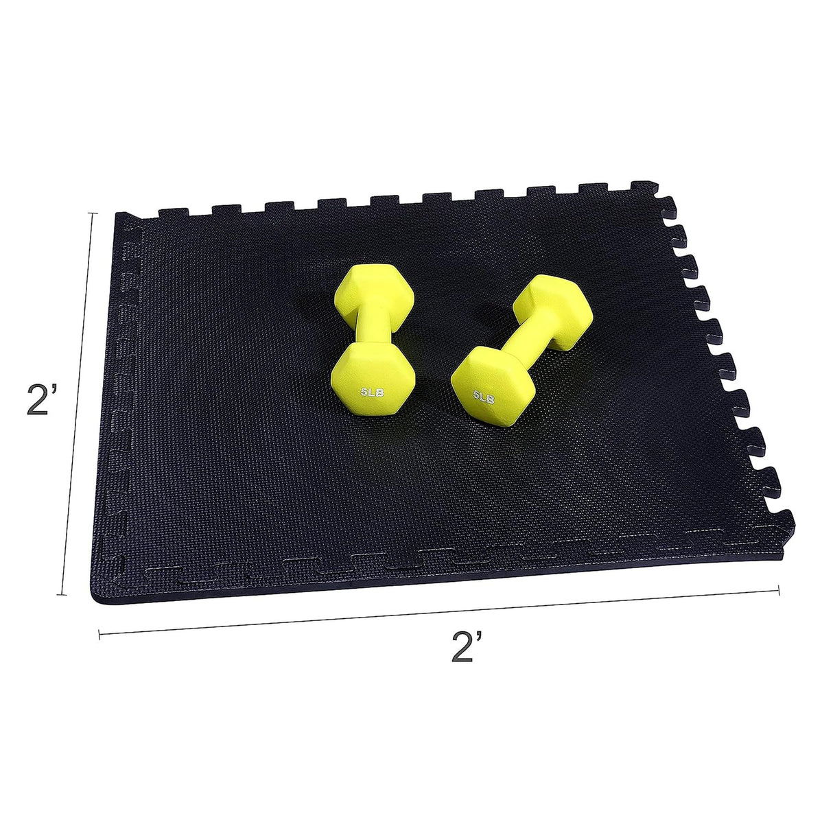 BalanceFrom 6 Piece Foam Floor Mat Puzzle Tiles, 1/2” Thick, 24 Sq Ft, Black BalanceFrom