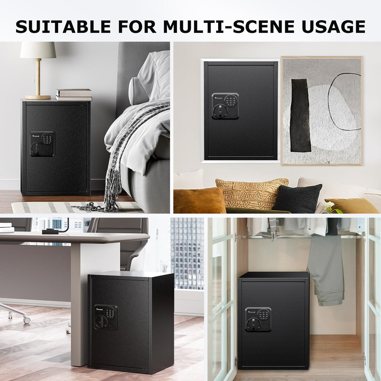 Bonsaii 1.8 Cubic Feet Security Home Safe with Digital Keypad, Security Box for Jewelry, Cash, Guns | Document Safe (14.2"x12.99"x19.7") bonsaii