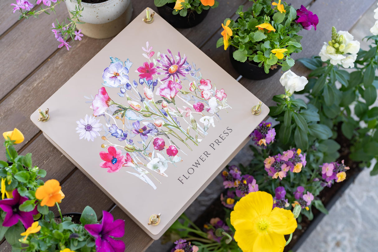 Extra Large Flower Press 11.2" x 10.7" – Press up to 10 Layers! Includes Cardboard, Blotting Paper, Greeting Cards, Ebook & More. Perfect Flower Preservation Kit for Kids & Adults Crafty and Paper