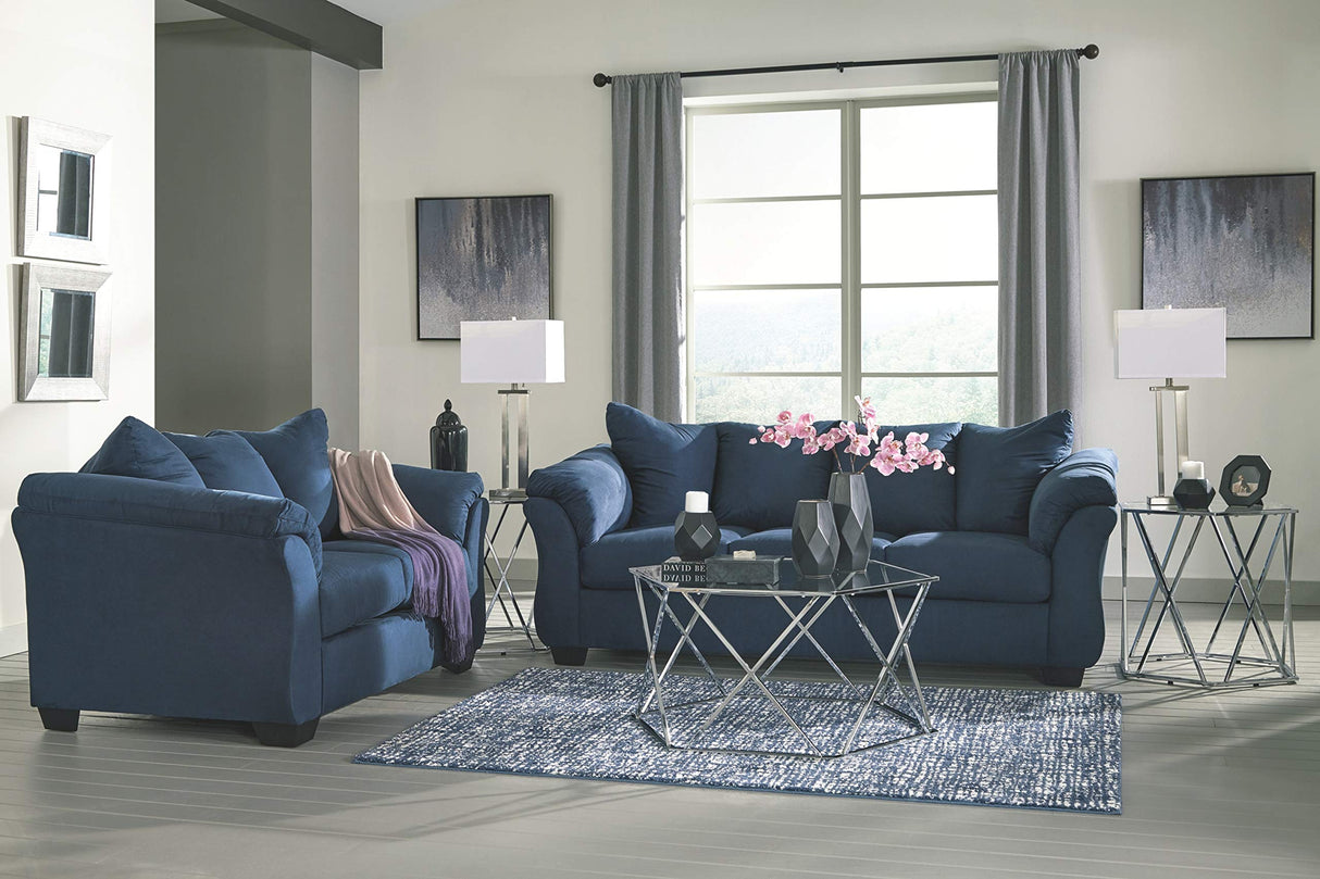 Signature Design by Ashley Darcy Casual Plush Loveseat, Dark Blue Signature Design by Ashley