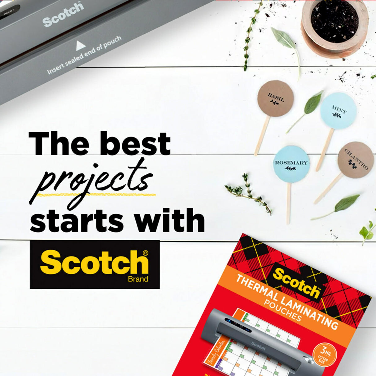 Scotch Thermal Laminator, 2 Roller System for a Professional Finish, Use for Home, Office or School, Suitable for use with Photos (TL901X) Scotch