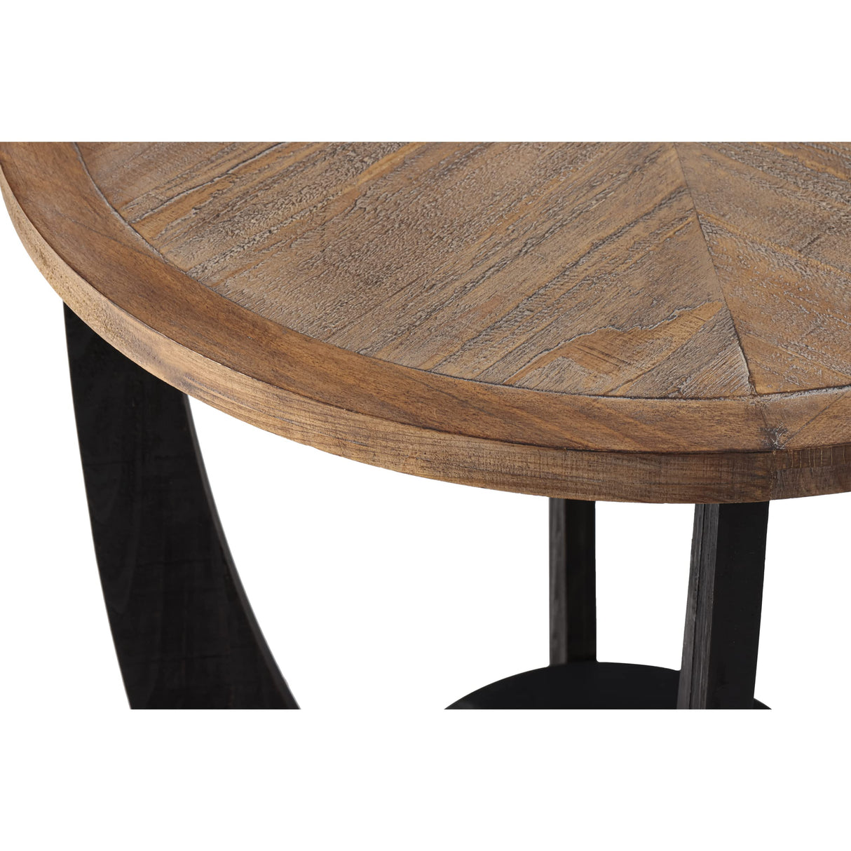 COZAYH Rustic Farmhouse End Table with Storage Shelf, French Country Accent Side Table for Family, Dinning or Living Room, Small Spaces, Modern, Round COZAYH