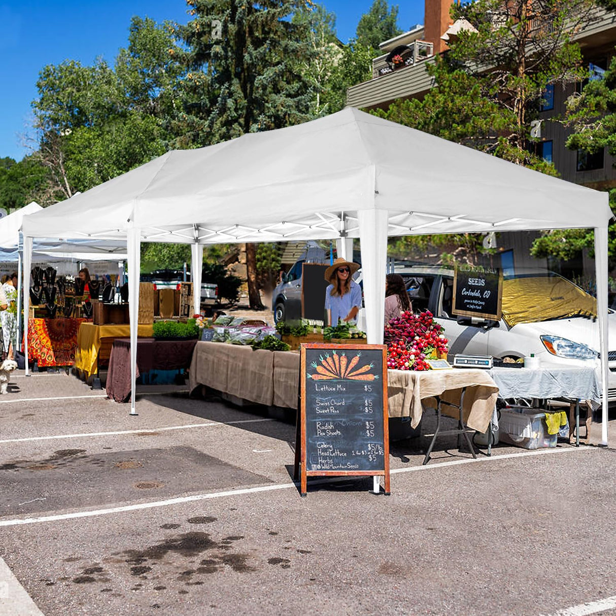COBIZI Canopy 10x20 Pop Up Canopy with 6 Sidewalls,Waterproof Canopy Outdoor Event Shelter UPF 50+ Gazebo Portable Tents for Parties Beach Camping Wedding Commercial Instant Easy up Canopy 10x20,White COBIZI