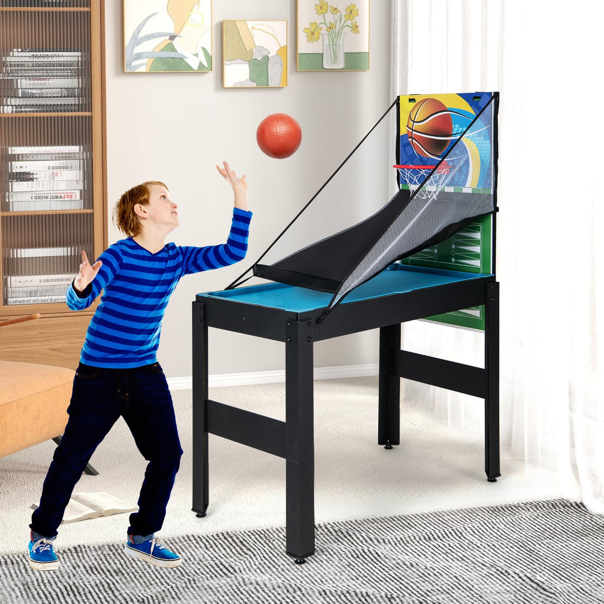 Goplus 14-in-1 Multi Game Table, Combo Game Table w/Foosball, Air Hockey, Pool, Table Tennis, Basketball, Chess, Checkers, Bowling, Shuffleboard, Kids Adults Gifts for Home, Arcade, Game Room Goplus