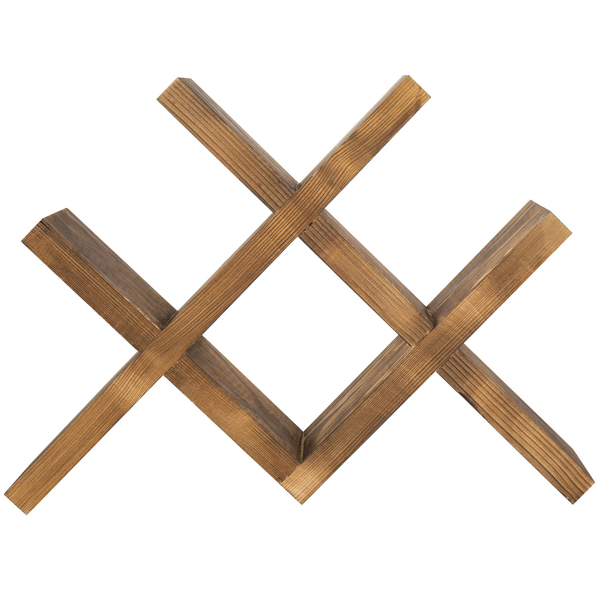 MyGift 4-Bottle Countertop Rustic Brown Wood Wine Rack MyGift