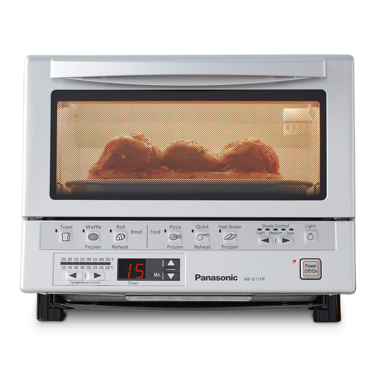 Panasonic Toaster Oven FlashXpress with Double Infrared Heating and Removable 9 Inner Baking Tray, 1300W, 12 x 13 x 10.25 inches, Silver Panasonic