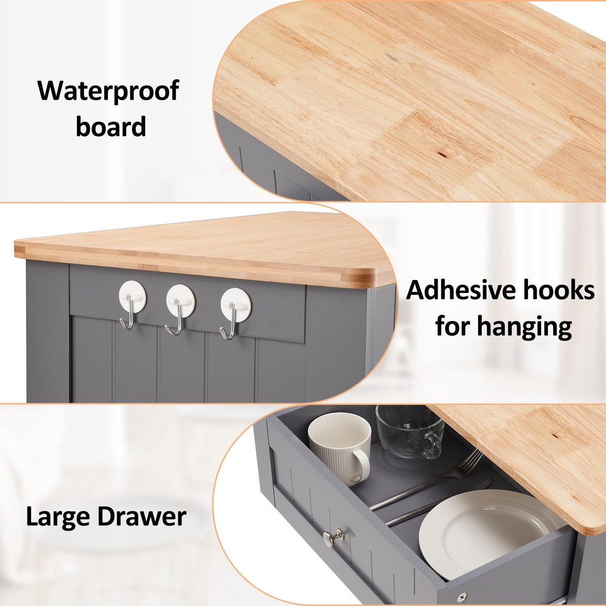 AHB 13 Gallons Tilt Out Trash Cabinet, Hidden Trash Can Kitchen Wooden Tilt Out Pet Proof Hidden Trash Bin for Kitchen Living Room,Grey AHB