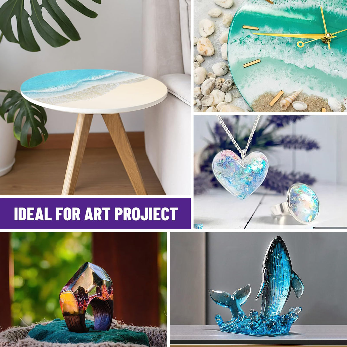 Bond Craftor Epoxy Resin Kit 1Gallon, Clear Crystal Resina Epoxica Food Safe, Casting Resin for Art Craft, Jewelry Making, DIY Bond Craftor