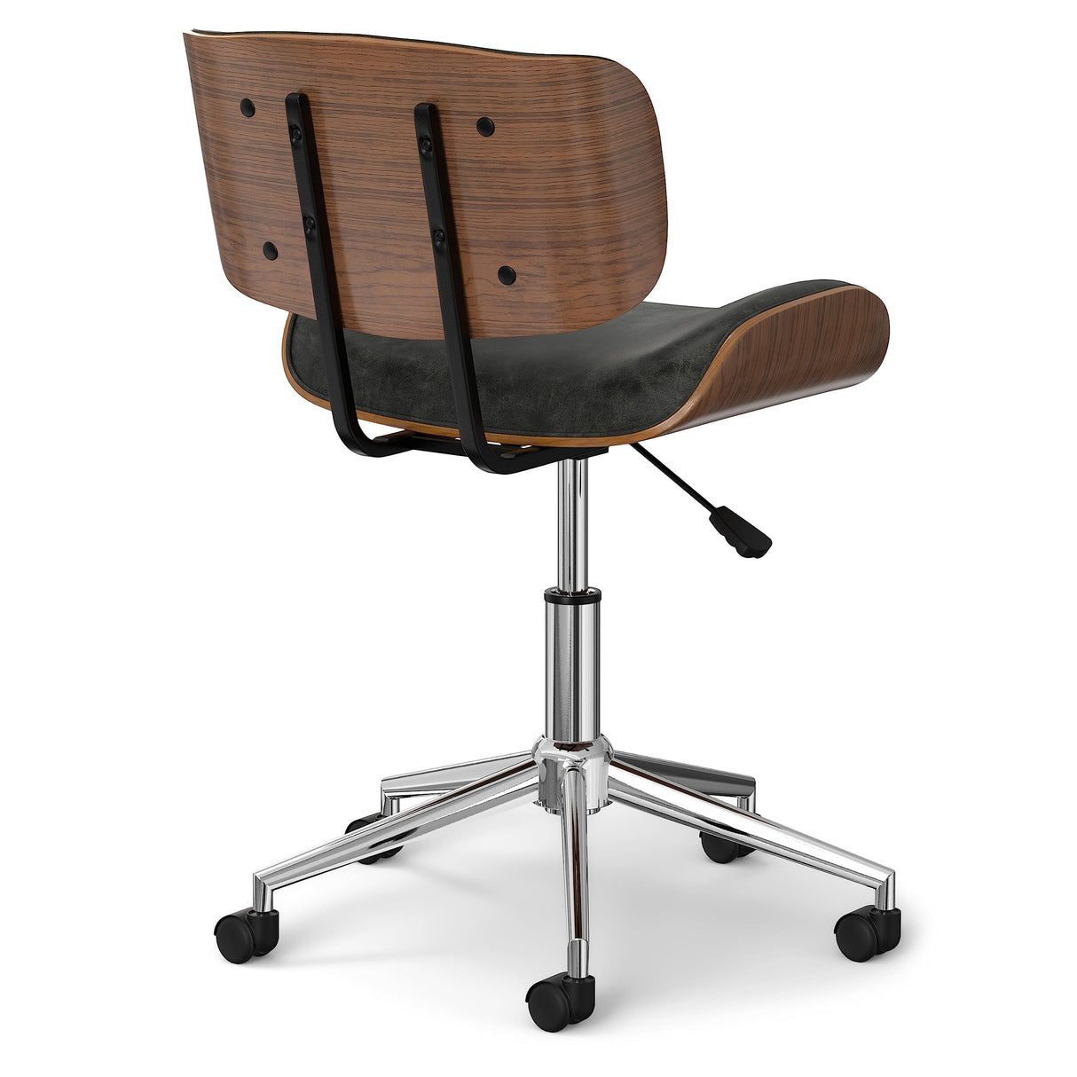 SIMPLIHOME Dax 22 Inch Wide Swivel Adjustable Executive Computer Bentwood Office Chair in Distressed Slate Grey, for The Office and Study Room SIMPLIHOME