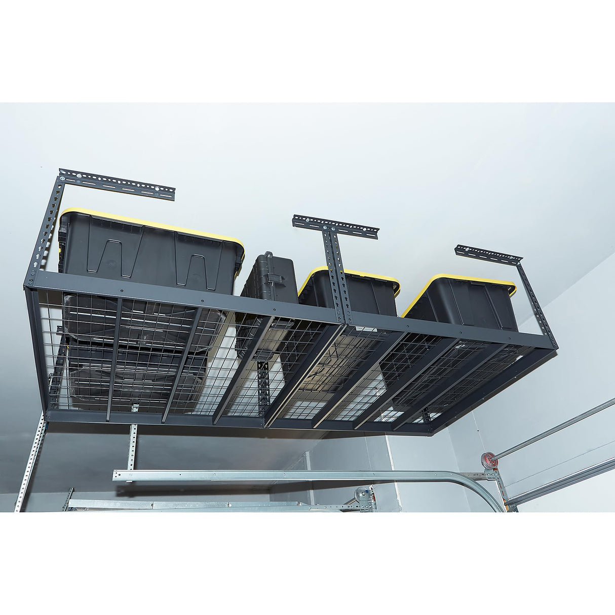 Klutch Overhead Garage Storage Rack — Adjustable Height, 96in.L x 48in.D x 23–37in.H Klutch