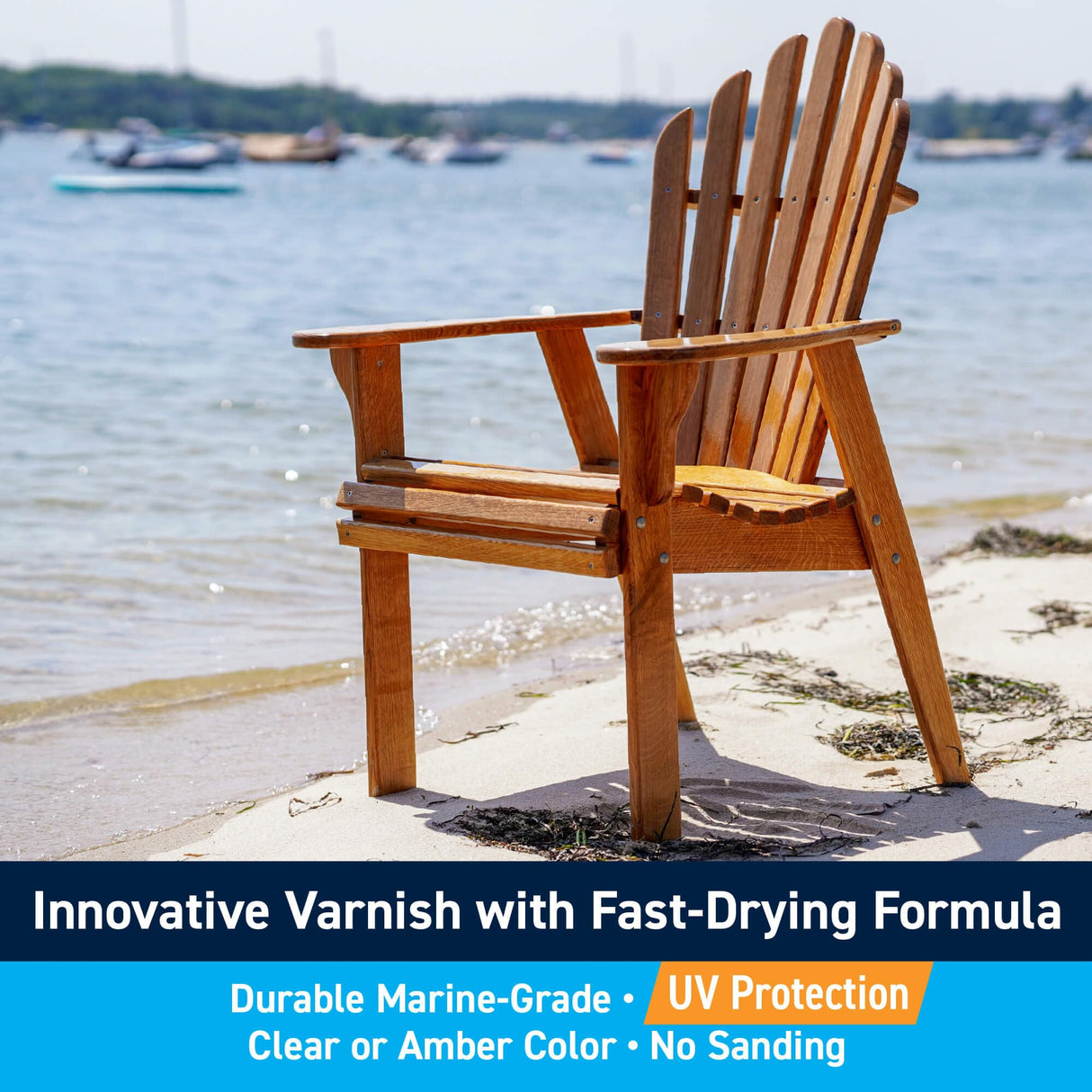 TotalBoat-520605 Halcyon Marine Varnish | Water-Based Polyurethane Wood Finish | Clear Satin UV Protection for Interior and Outdoor Use (Clear Satin, Quart) TotalBoat