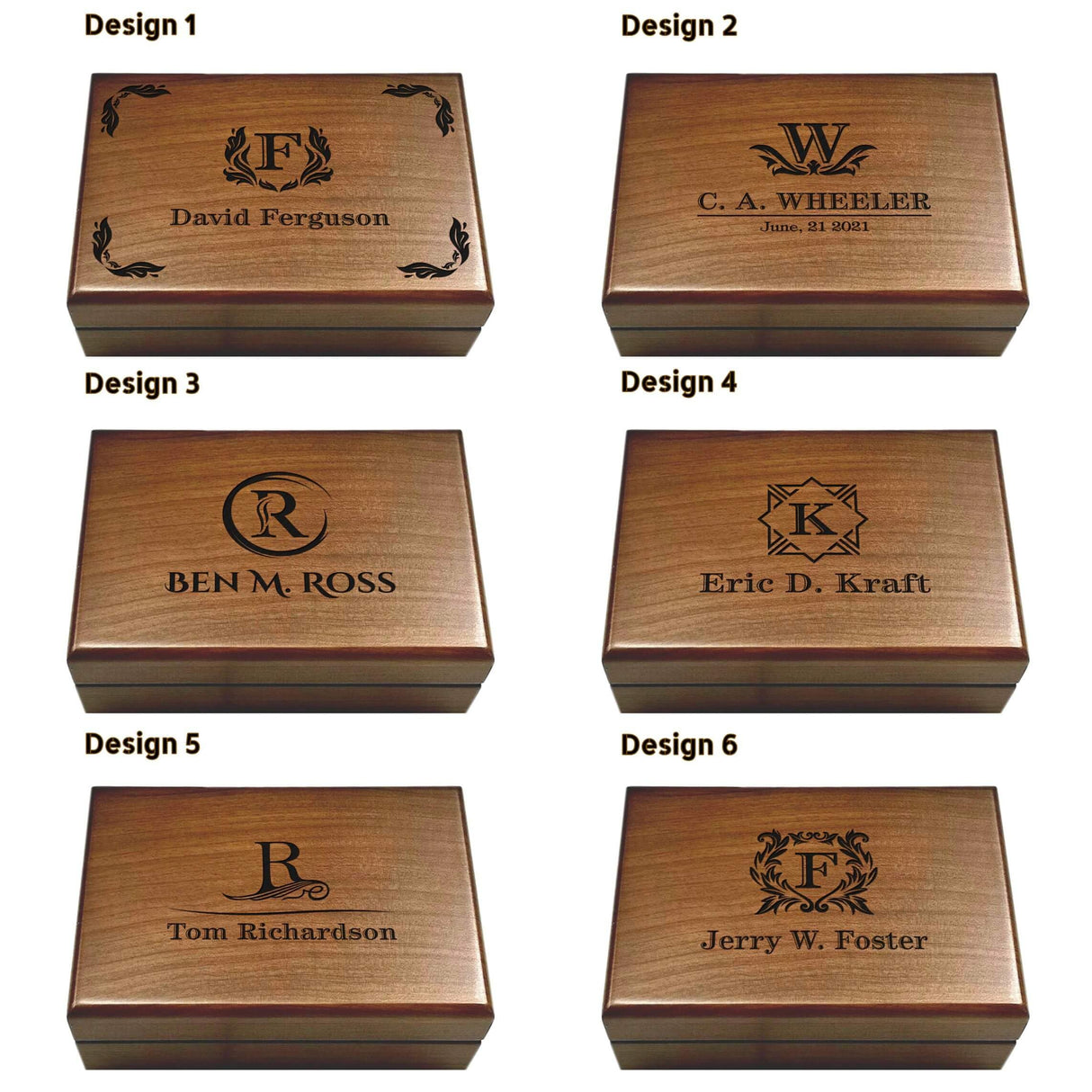 Personalized Wooden Box for Husband, Engraved Keepsake Box for Men, Birthday Gift for Boyfriend, Custom Initials, Men's Accessory Organizer Generic