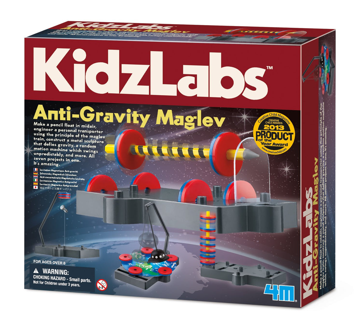 4M Kidzlabs Anti Gravity Magnetic Levitation Science Kit - Maglev Physics Stem Toys Educational Gift for Kids & Teens, Girls & Boys (3686) 4M