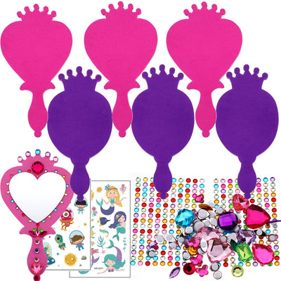 RICHNESS Little Girls Princess Mirrors Make Your Own Mirrors Princess Party Favors Pack of 6