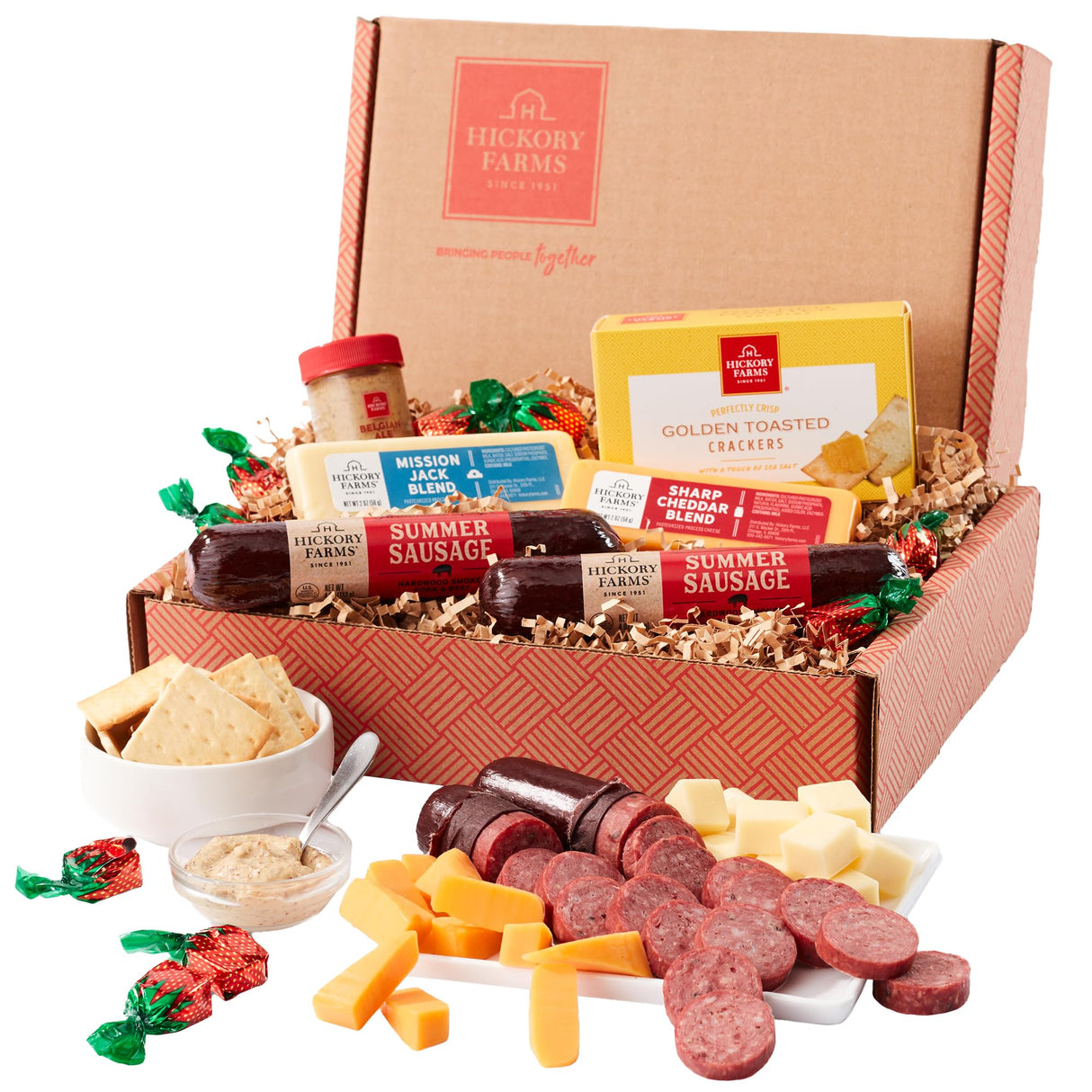 Hickory Farms Farmhouse Meat & Cheese Food Gift Basket (Small) - Food Gift Box | Charcuterie Board Food | Sausage and Cheese | Father's Day Gift | Mother's Day Gift | Christmas Gift Basket | Holiday Gift Basket | Housewarming Gift | Gourmet Food Gift Bask Hickory Farms