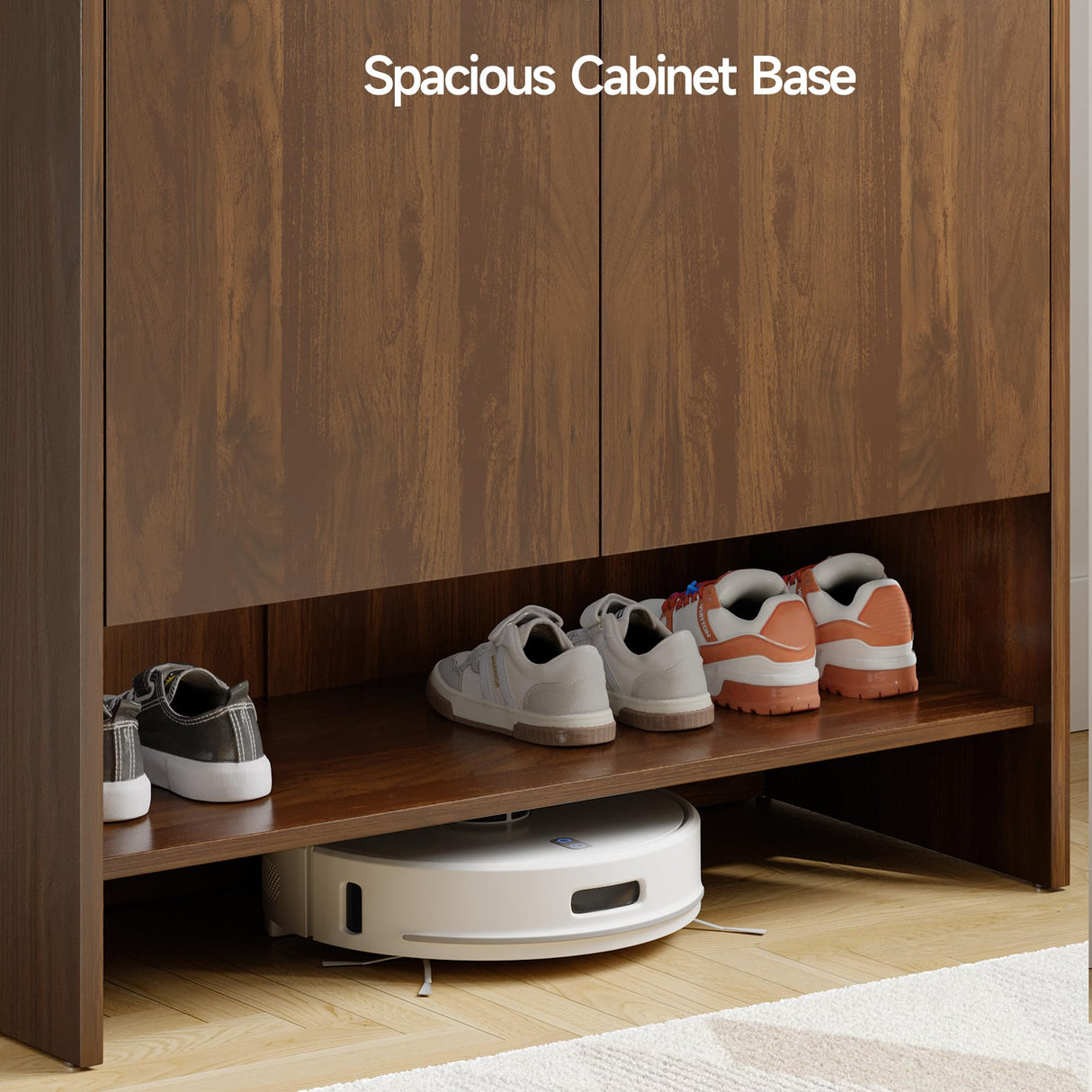 ONBRILL 6-Tier Shoe Storage Cabinet, 45'' Large Farmhouse Shoe Cabinet for Entryway, Modern Wooden Shoe Rack Organizer with Doors and Shelves, for Front Door Hallway (Walnut) ONBRILL