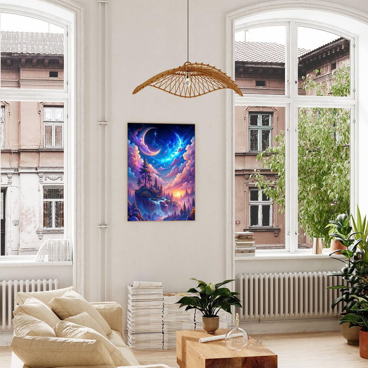 xcemhil Paint by Number Kit for Adults, Paint by Numbers Landscape, Starry Waterfall Paint by Numbers Kit for Adults Beginner for Gift Home Wall Decor 16x20 inch xcemhil