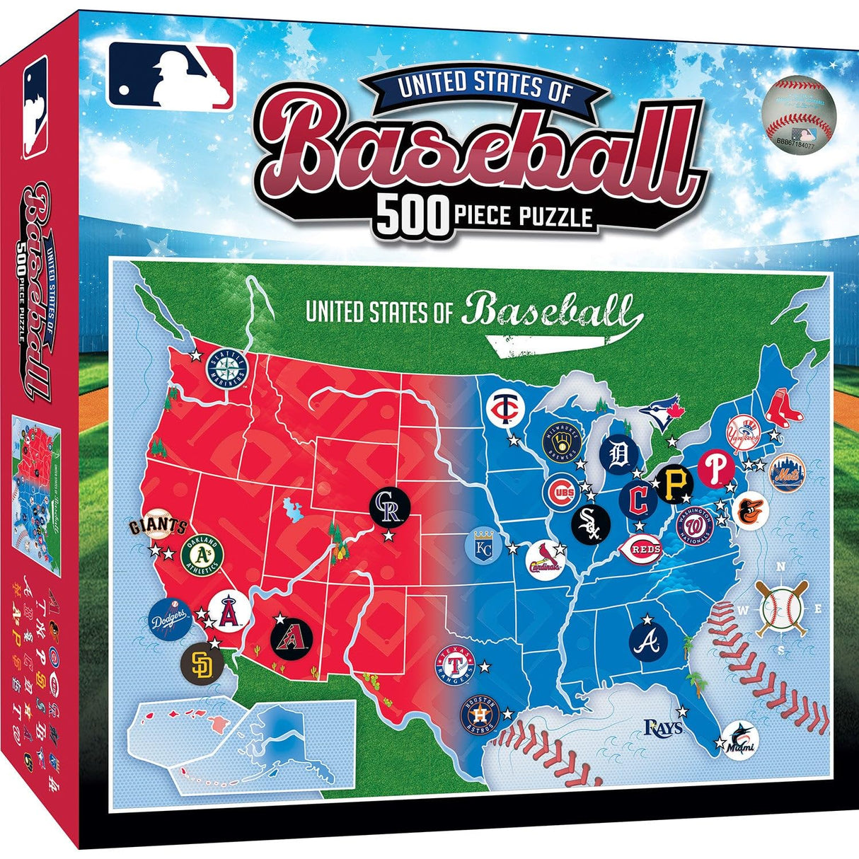 Baby Fanatic Mlb1001: MLB League Map 500Pc Puzzle Masterpieces