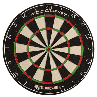 Accudart Edge Bristle Dartboard - Razor Thin Spider Wire Reduces Bounce Outs - Premium Brazilian Sisal - Advanced Metal Number Ring - Increased Playing Area - Super Thin Bullseye
