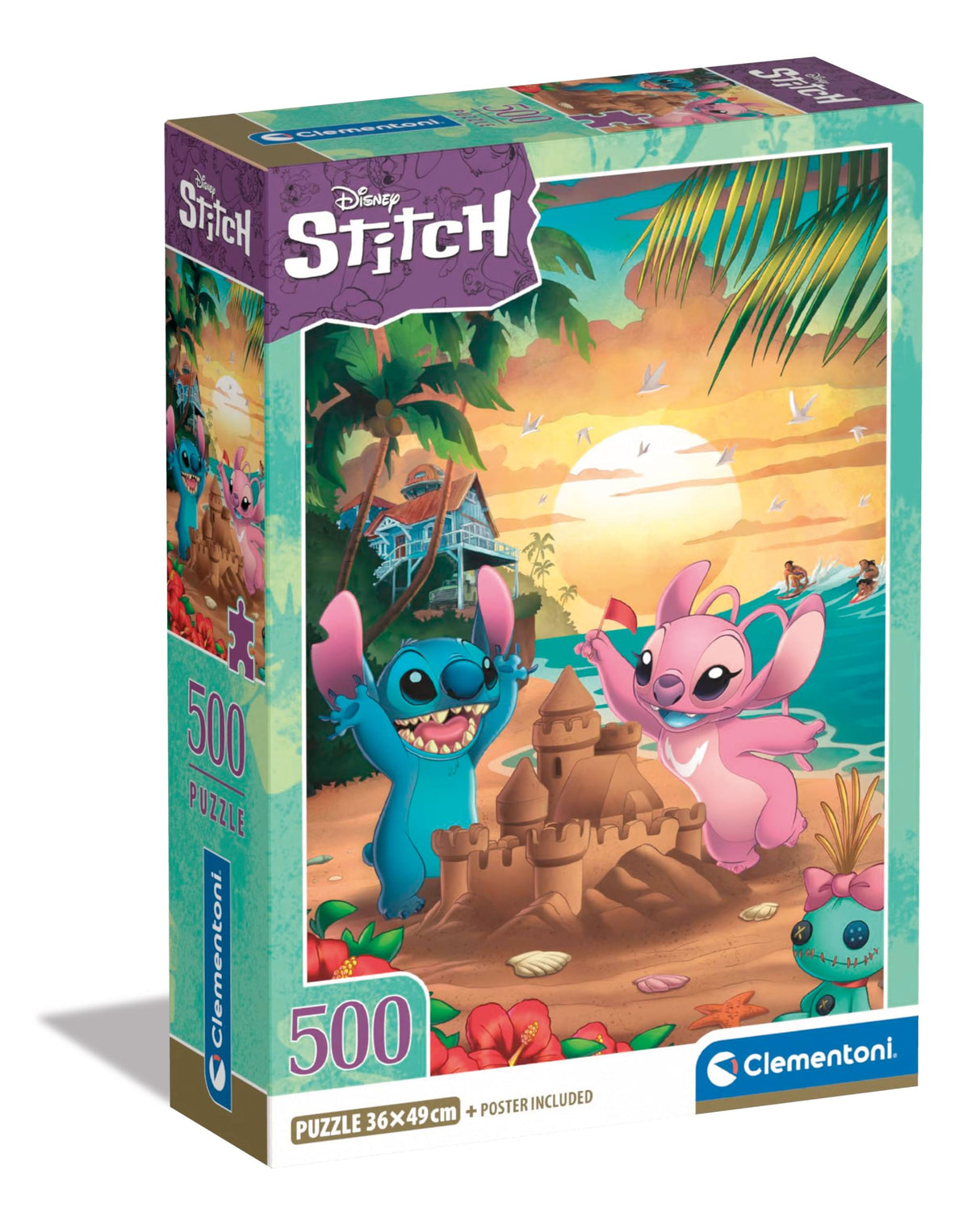 Clementoni Disney Stitch Puzzle - 500 Pieces - Adult Jigsaw Puzzle, Poster Included, Disney Jigsaw Puzzle, Fun for Adults, Made in Italy, 35547 Clementoni