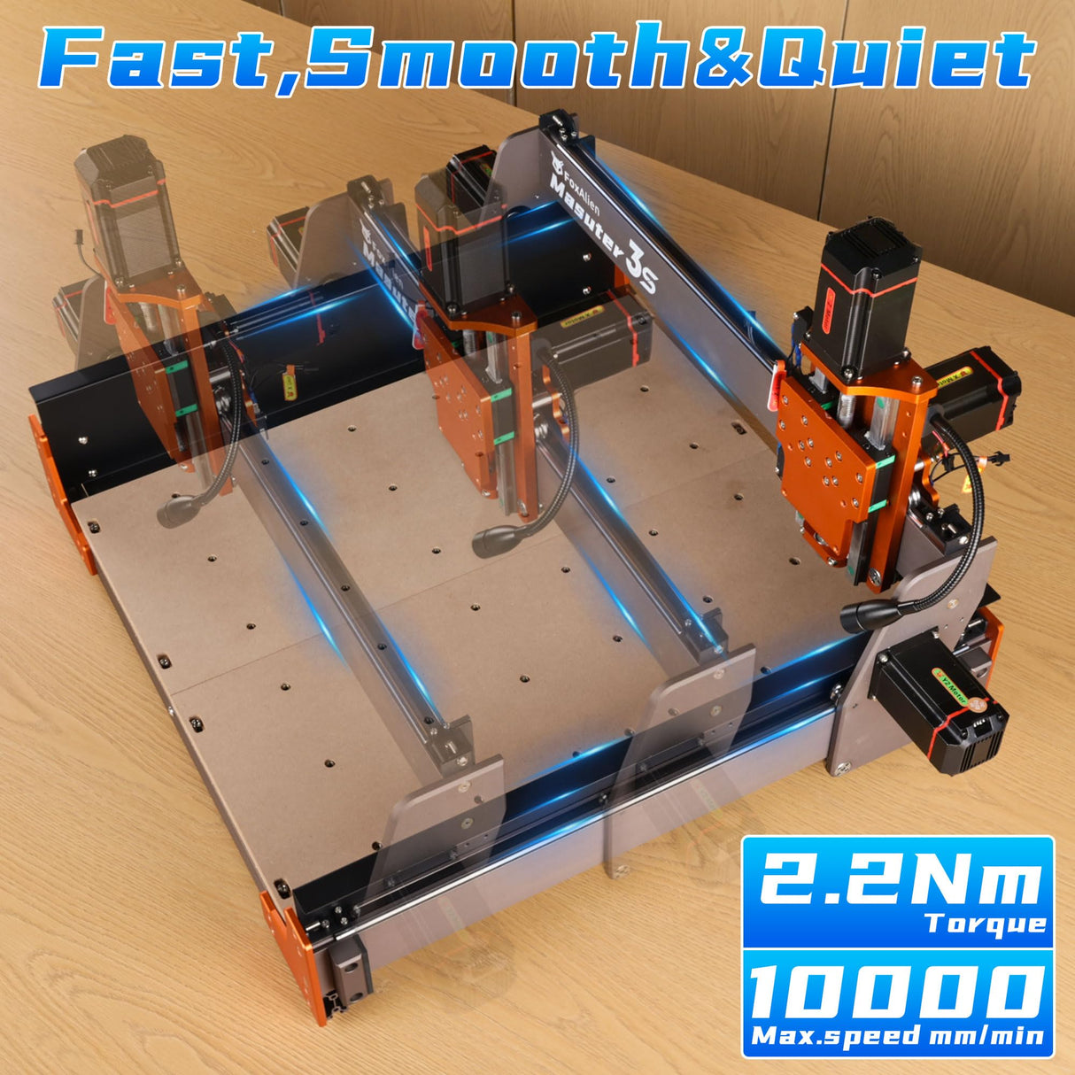 FoxAlien Masuter 3S CNC Router Machine with NEMA 23 Closed-Loop Stepper Motor, 400W Spindle 3 Axis Engraving Milling Machine for Wood Acrylic Aluminum Carving Cutting FoxAlien