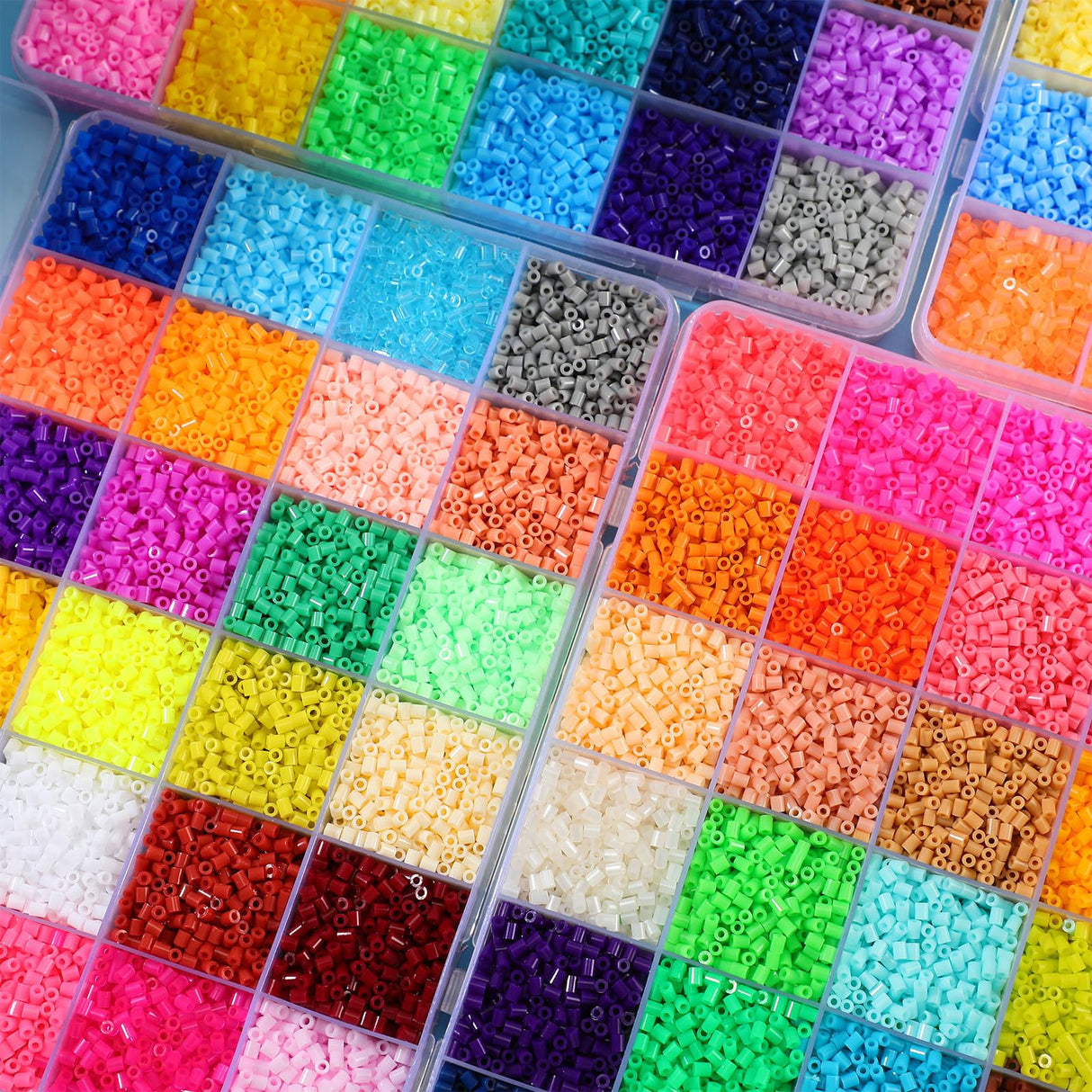 Lenwen 52000 Pcs Fuse Beads 96 Colors 2.6 mm Tiny Mini Fuse Beading Melty Beads with Pegboards Creative Refill Set Art Crafts for Girls Kids Beginners DIY Art Beading Party Lenwen