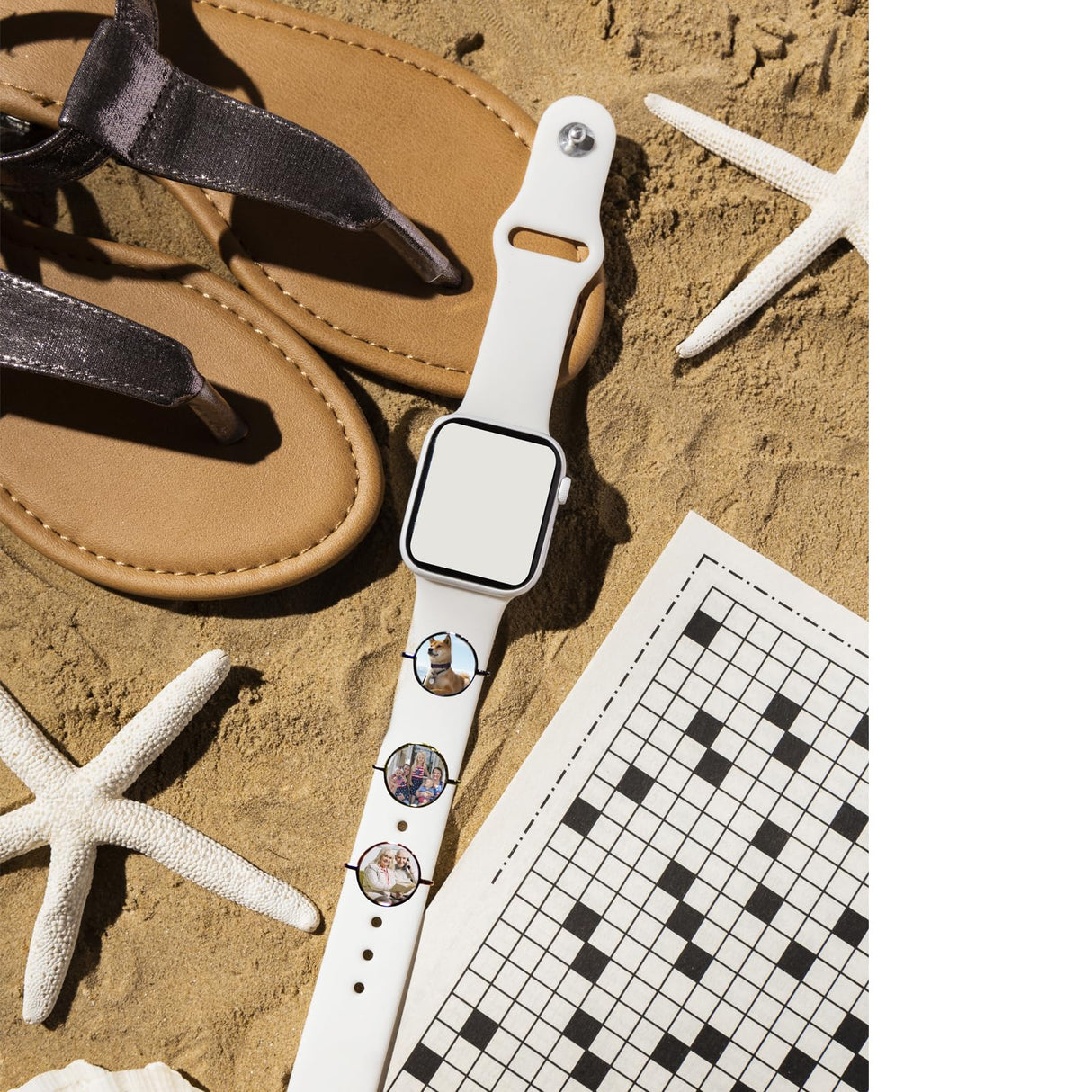 Dielianyi Blank Sublimation Watch Charms for Smartwatch Bands Personalized Sublimation Watch charm Blank set (Set of 10) (Round) Dielianyi