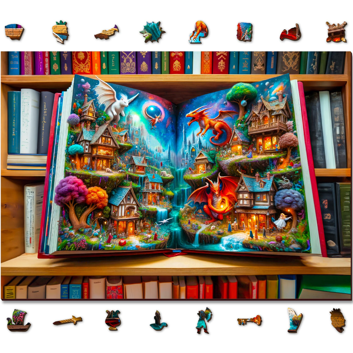 Wooden.City Enchanted Tales 1000 Piece Puzzle, Wooden Puzzles for Adults, Jigsaw Puzzles 1000 Pieces, Made in EU, Size 21.25 X 15.5 in, Magical Jigsaw Puzzle WOODEN.CITY