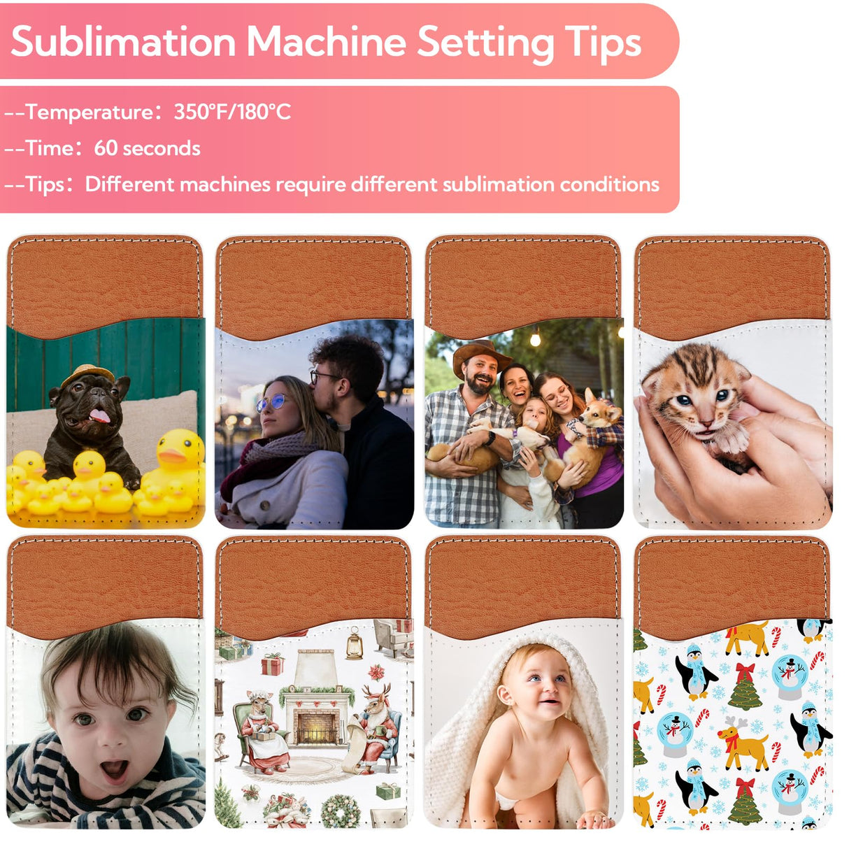 VZZNN 24 Pack Sublimation Blank Phone Wallet,PU Leather Phone Card Holder for Back of Phone,Phone Wallet Stick On,Credit Card Holder for Phone Case Compatible for Most of Cell Phone VZZNN