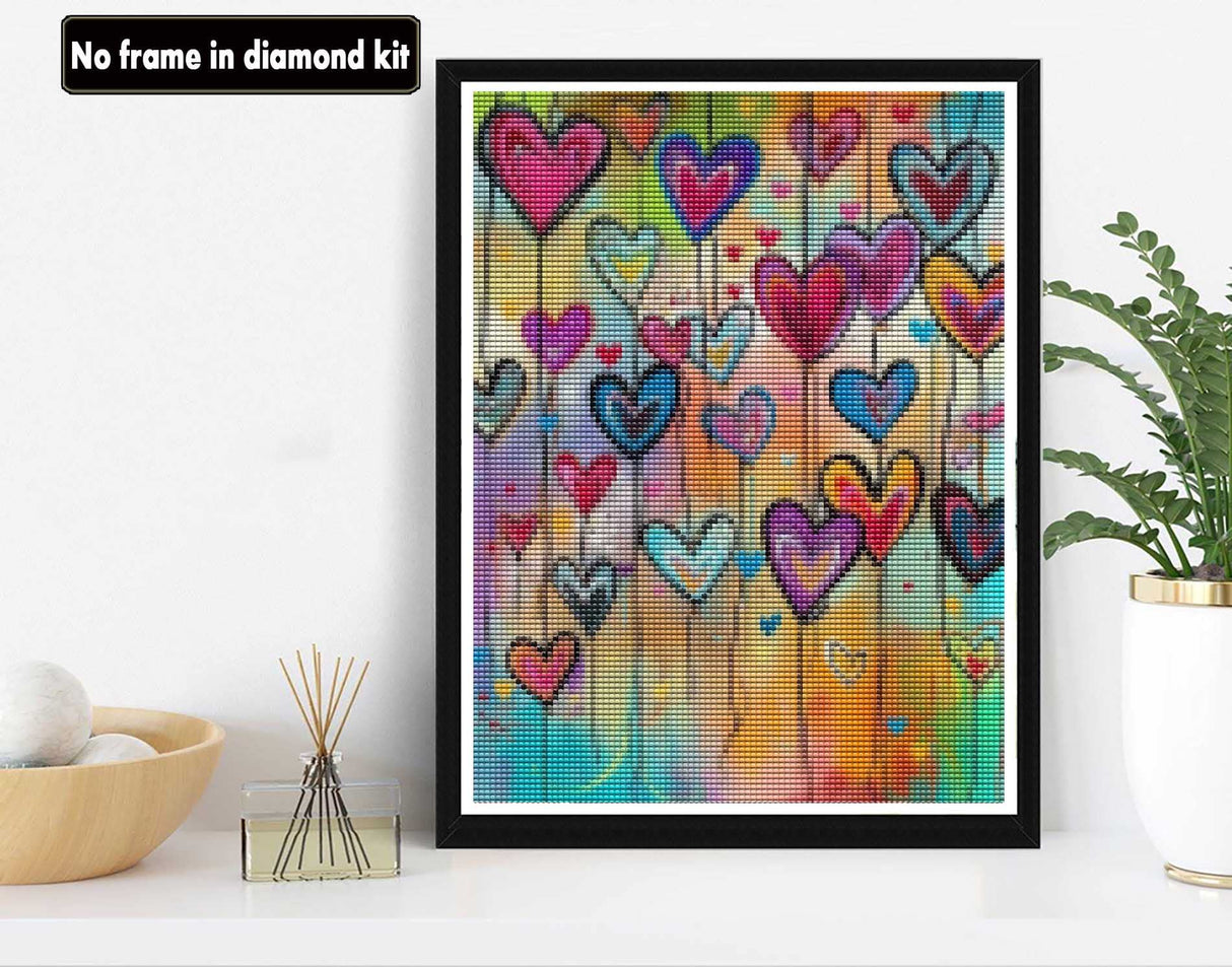 VAIIEYO 5D Diamond Art Kits for Adults Heart Shape, Diamond Painting Oil Painting, Paint by Numbers Oil Painting Full Drill Round Rhinestone Craft Canvas for Home Wall Decor Gift 12x16 inch VAIIEYO