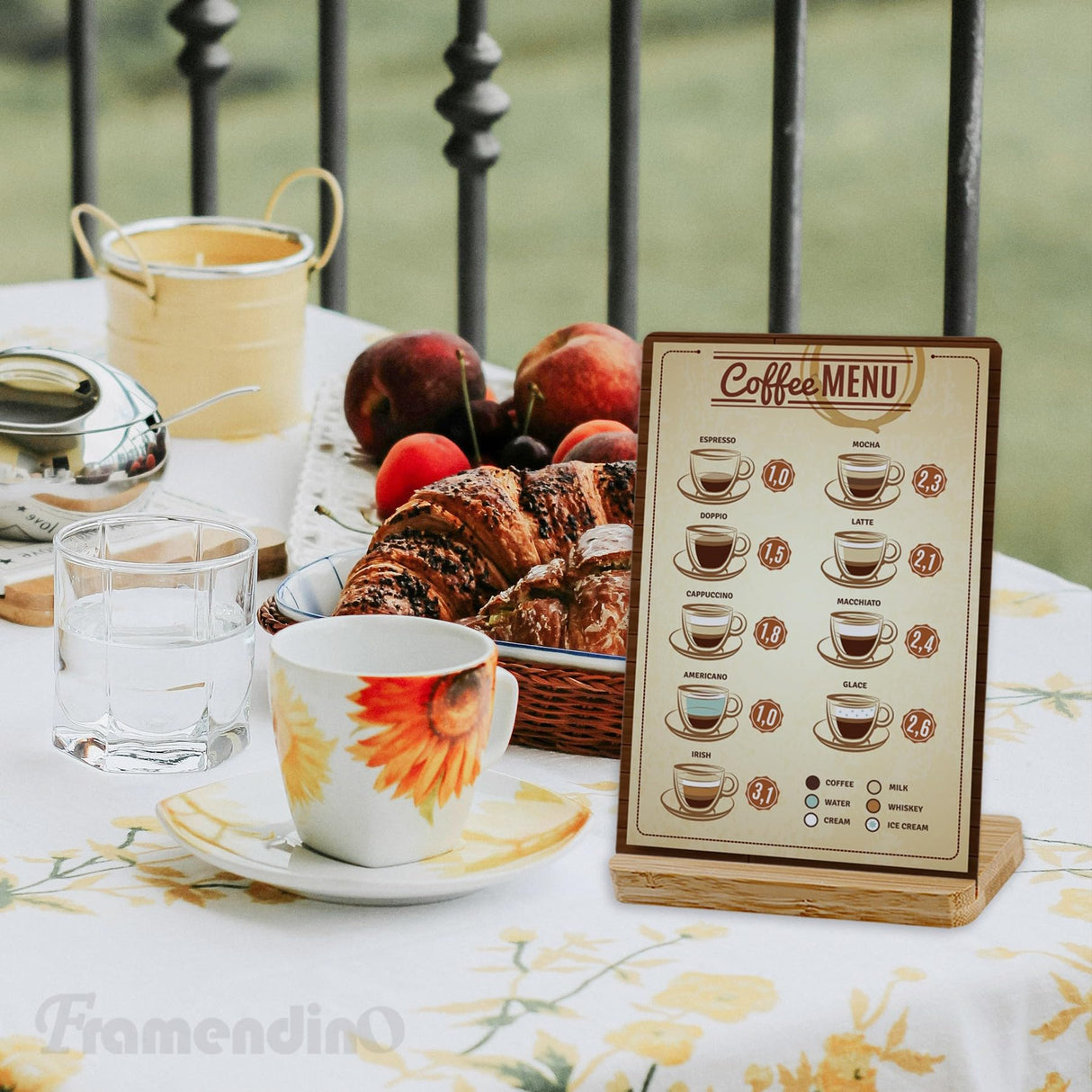 Framendino, 4 Pack Sublimation Photo Frames Blanks 5 x 7 Inch Heat Transfer Metal Picture Frames with Wood Base DIY Photo Prints Framendino