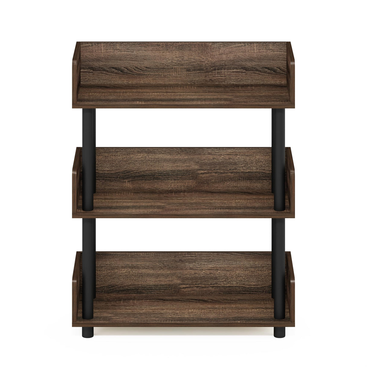 Furinno Turn-N-Tube 3-Tier Toolless Freestanding Multipurposes Display Rack, Walnut Furinno
