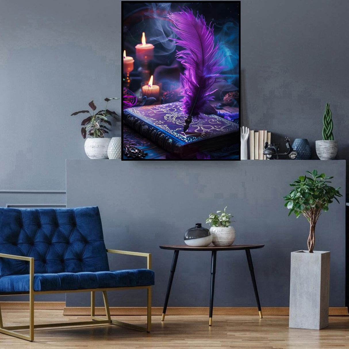 Zythron Diamond Art Kits for Adults,Magic Book Feather Diamond Painting,Book Diamond Art 5D DIY Paint with Round Full Drill Diamonds Art Gem Painting for Adults,Home Decor 12x16 in Zythron