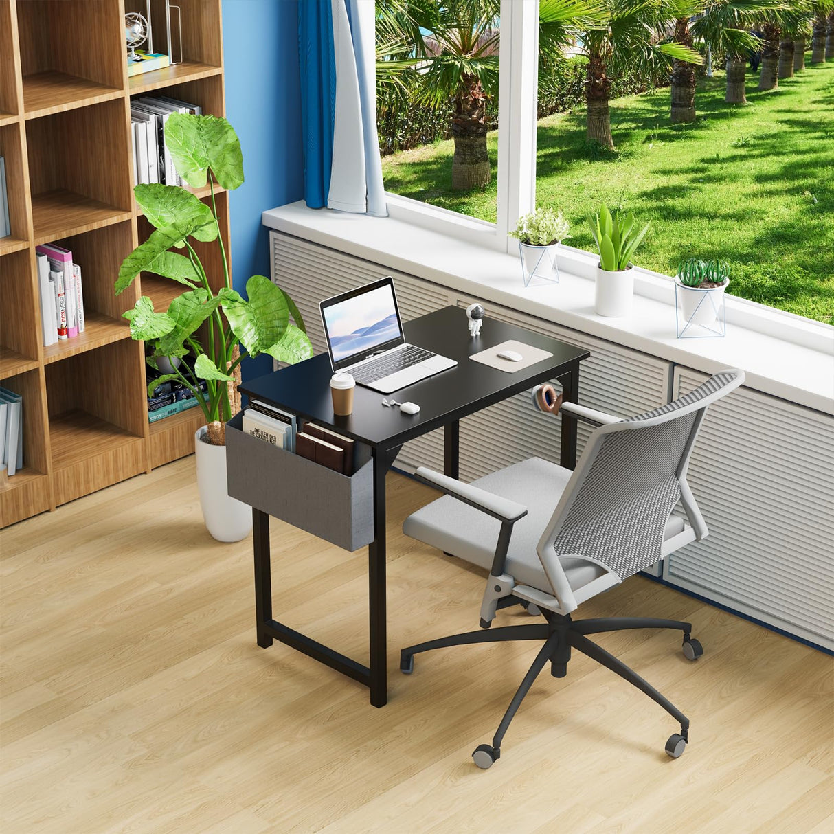 DUMOS 32 Inch Office Small Computer Desk Modern Simple Style Writing Study Work Table for Home Bedroom - Wood Black DUMOS