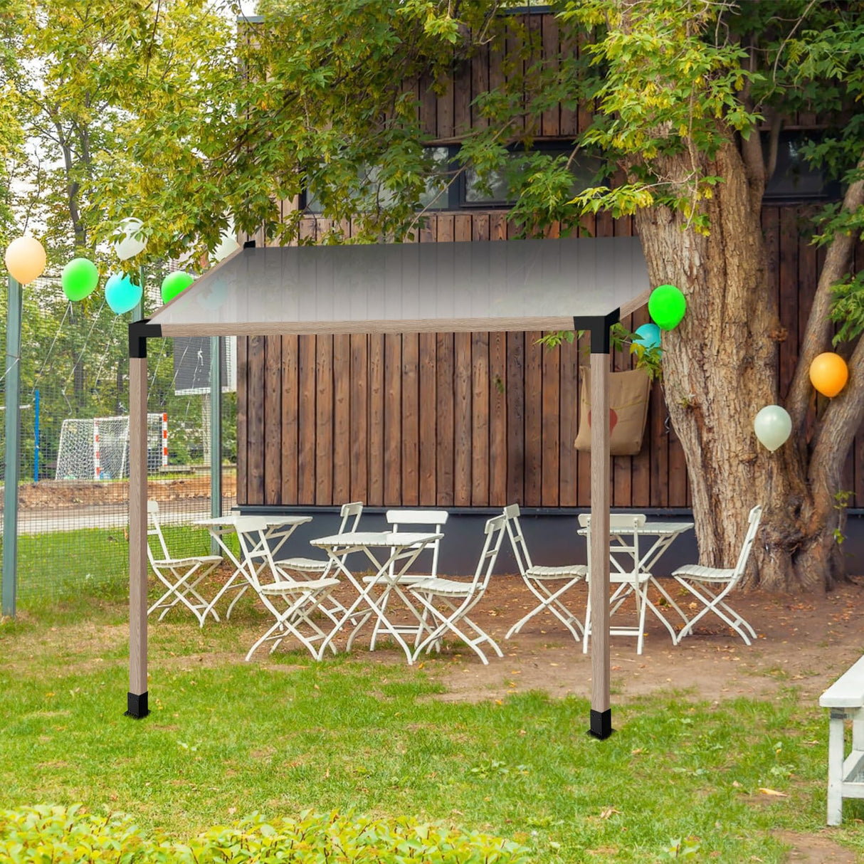 Ejoyous Pergola Bracket Kit, 3 Way 15 Degree Pergola Mounting Bracket Kit for 4x4in Lumber Wood Posts, Metal Gazebo Post Base Support Bracket for Pergolas Gardens Patio Ejoyous