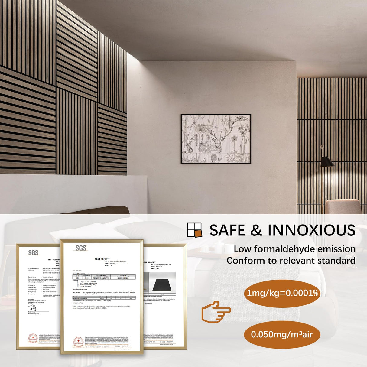 ARMURO Wood Slat Wall Panel - 4 PCS Walnut Wood Panels for Wall, Natural Wood Veneer Acoustic Slat Wood Wall Panels - Wood Slats for Wall Soundproof Wood Panels 23.6" W x 23.6" L ARMURO