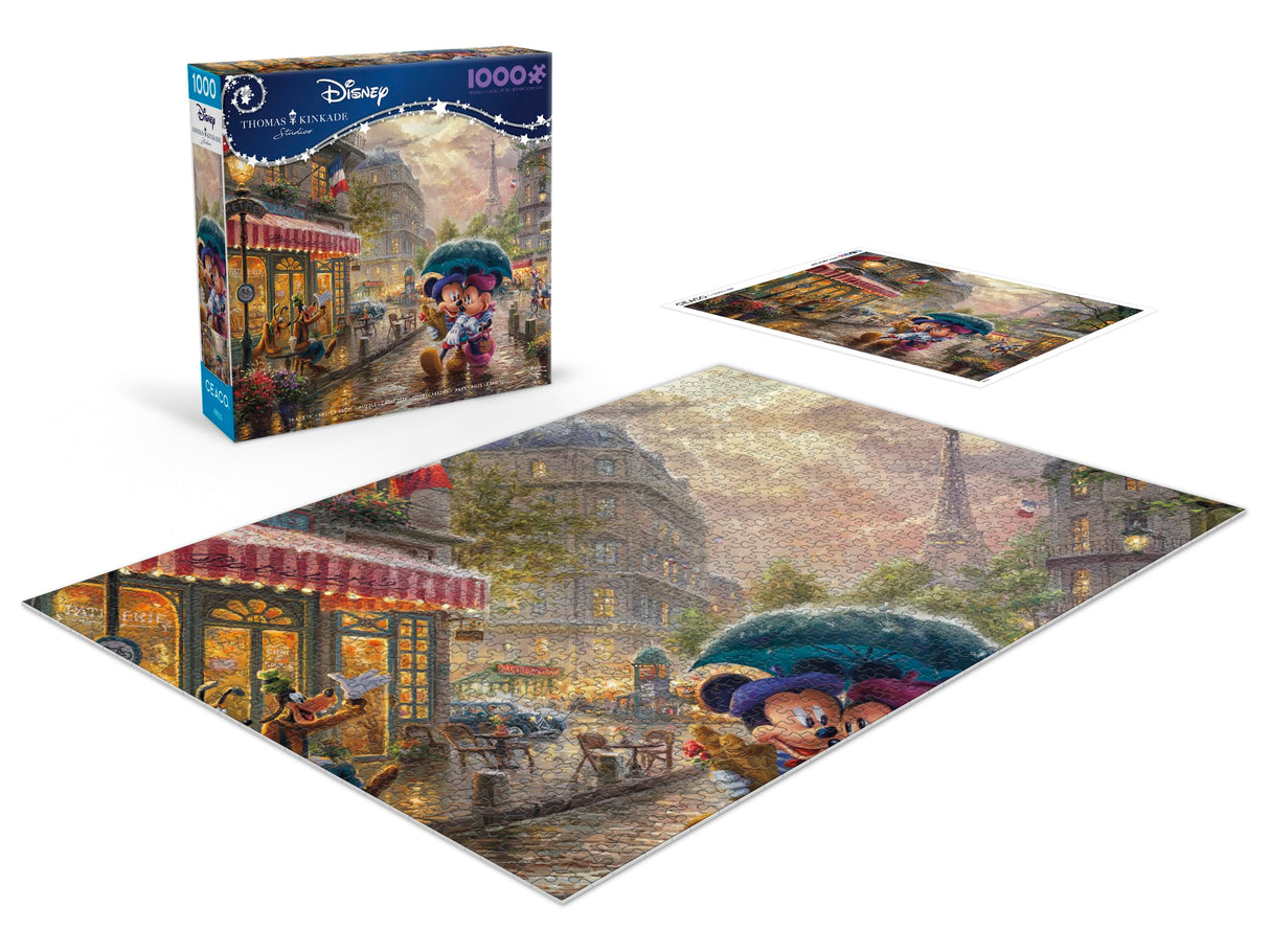 Ceaco - Thomas Kinkade - Disney - Mickey & Minnie in Paris - 1000 Piece Jigsaw Puzzle Ceaco