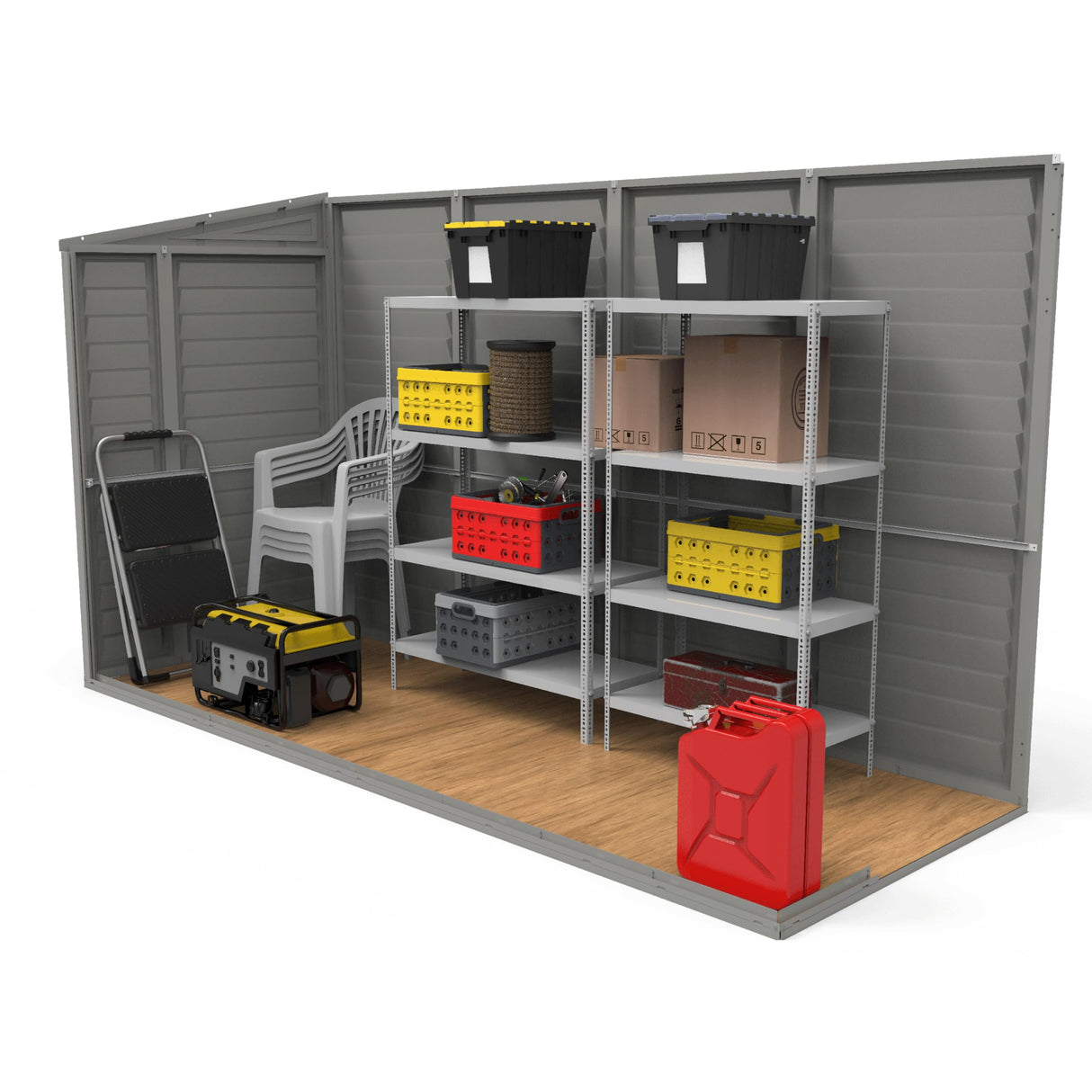 Duramax SideMate Plus 10x4 Vinyl Shed with Foundation Kit – Maintenance-Free Outdoor Storage Shed with Double Doors, Reinforced Metal Frame & Vents – Ideal for Side of House DURAMAX