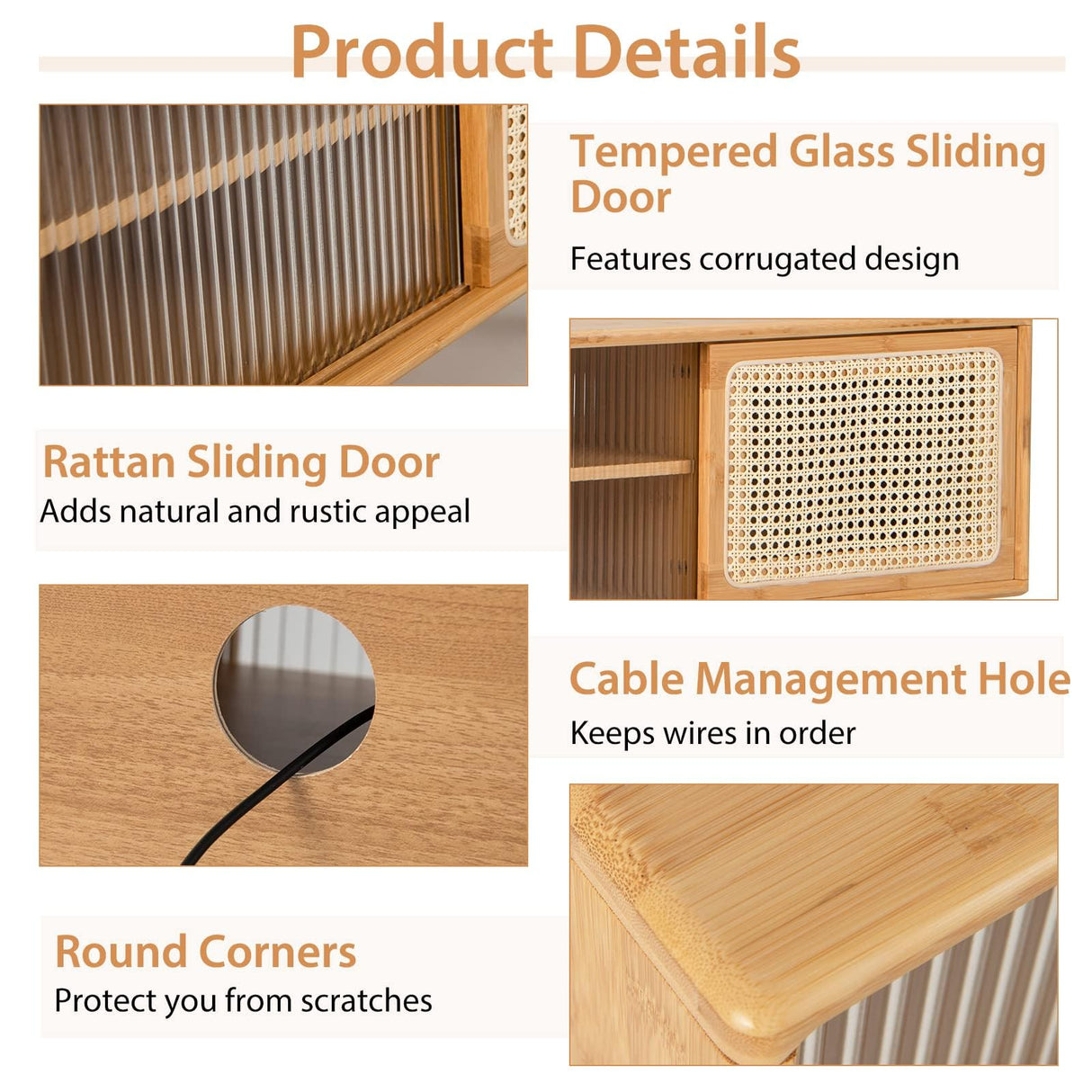 Television Stand, Medium (55" TV for Maximum), Natural WoodArtSupply