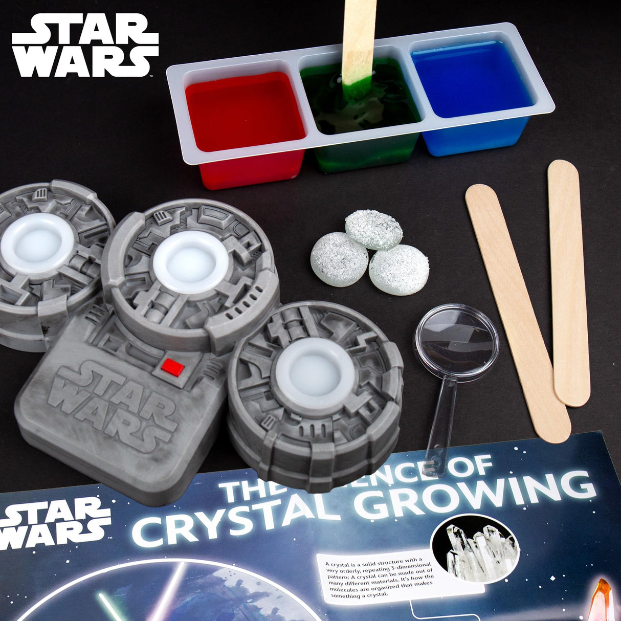 Star Wars Glowing Crystals, Crystal Growing Kit with Light Up Display Stand, Grow 3 Colorful Crystals, Star Wars Toys, Gift for 8 Year Old Boy, Star Wars Merch, Star Wars Toys for Boys Age 8-12 STAR WARS