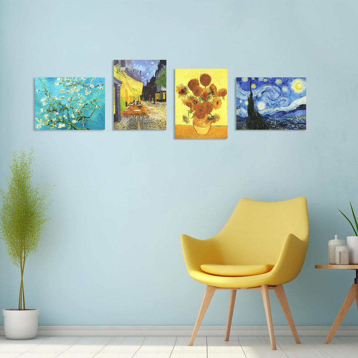 Muzagroo Art Van Gogh Diamond Painting Kits for Adults, DIY 5D Diamond Art Kits for Beginners, Starry Night Arts and Sunflower Crafts Diamond Art for Living Room, Kids Room 4 PCS Wall Art Muzagroo Art