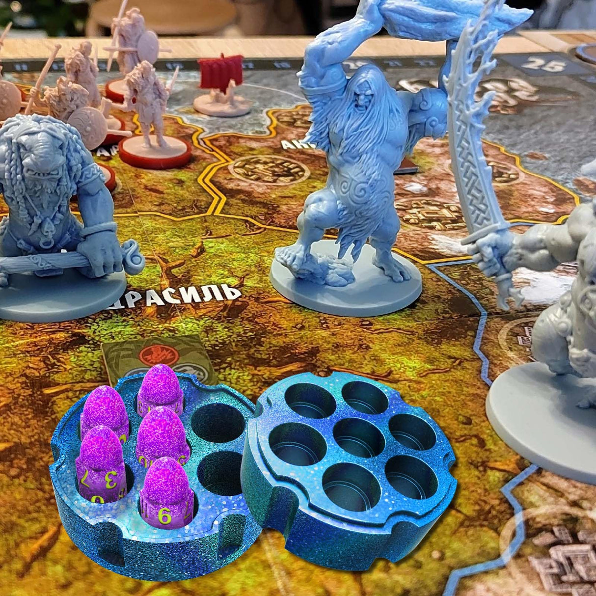 Juome Dice Resin Molds Silicone with Dice Box, DND Dice with Holder Epoxy Resin Molds, Silicone Molds for Epoxy Resin for DIY Dices and Dices Storage Case Making, Table Board Game Dice Lovers Gift Juome