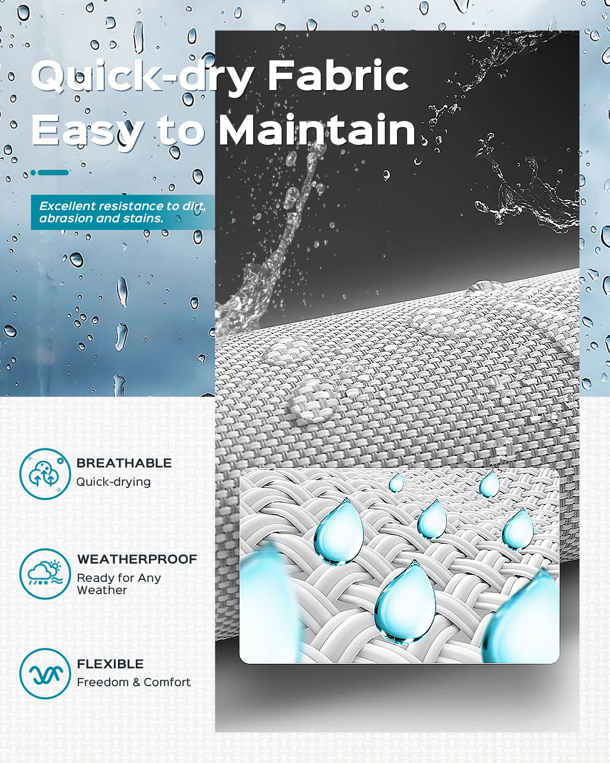 Patio Chaise Lounge Chair, Foldable Lounge Chair for Outside, Aluminum Chairs Set of 2 with 5 Adjustable Backrest, Outdoor Pool Lounger for Poolside, Lawn, Deck, Khaki Ciokea